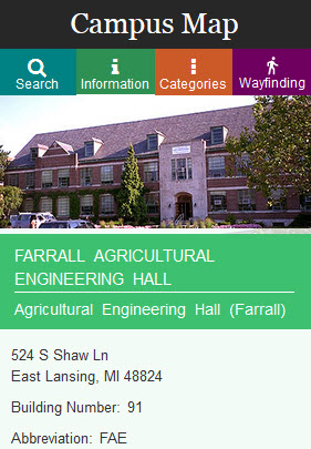 Farrall Agricultural Engineering Hall Driving directions