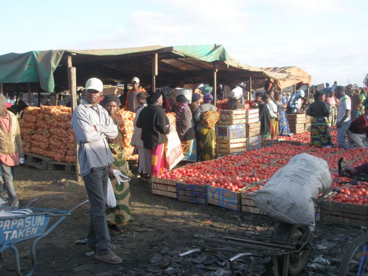 The Soweto wholesale market in Lusaka, Zambia.
