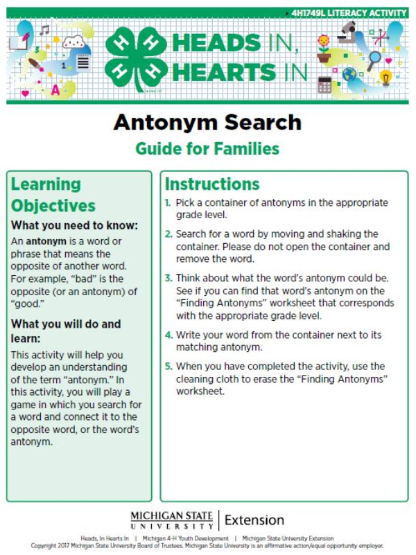 Antonym Search cover page.