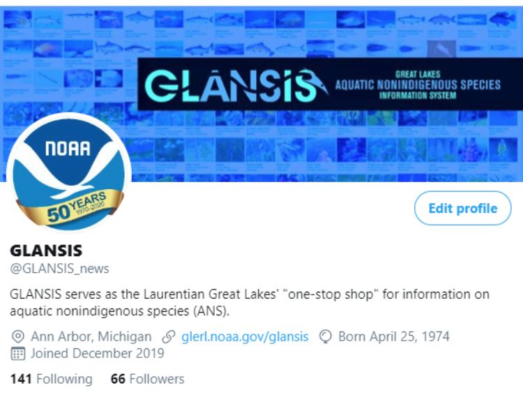 Cover page of the GLANSIS Twitter account.