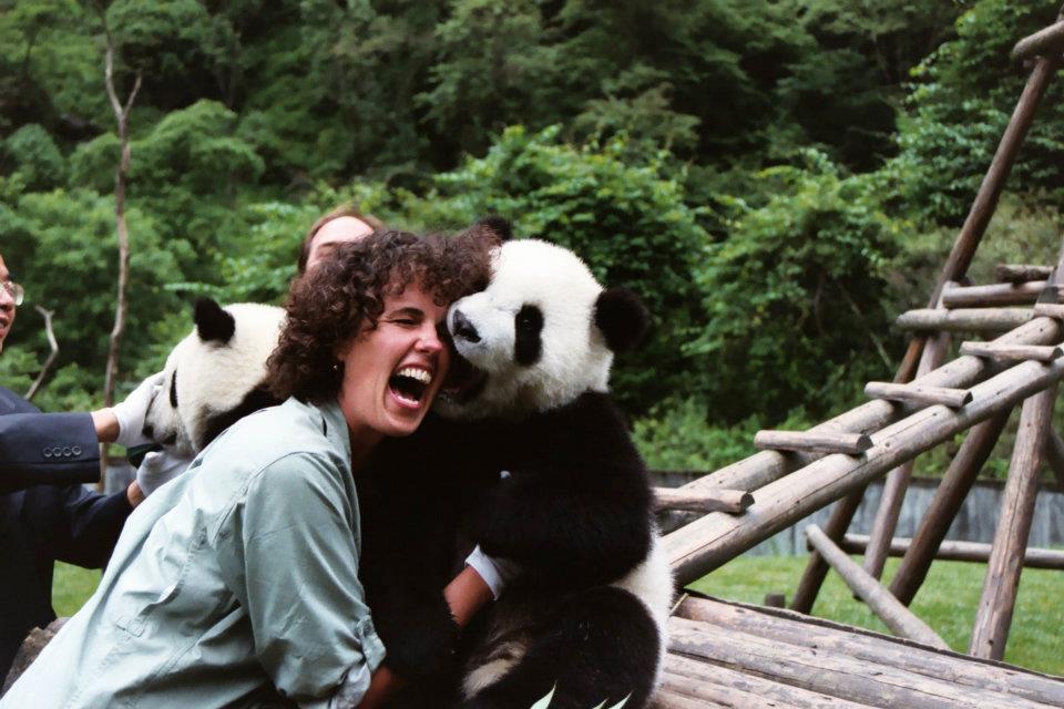 Sue Nichols and panda