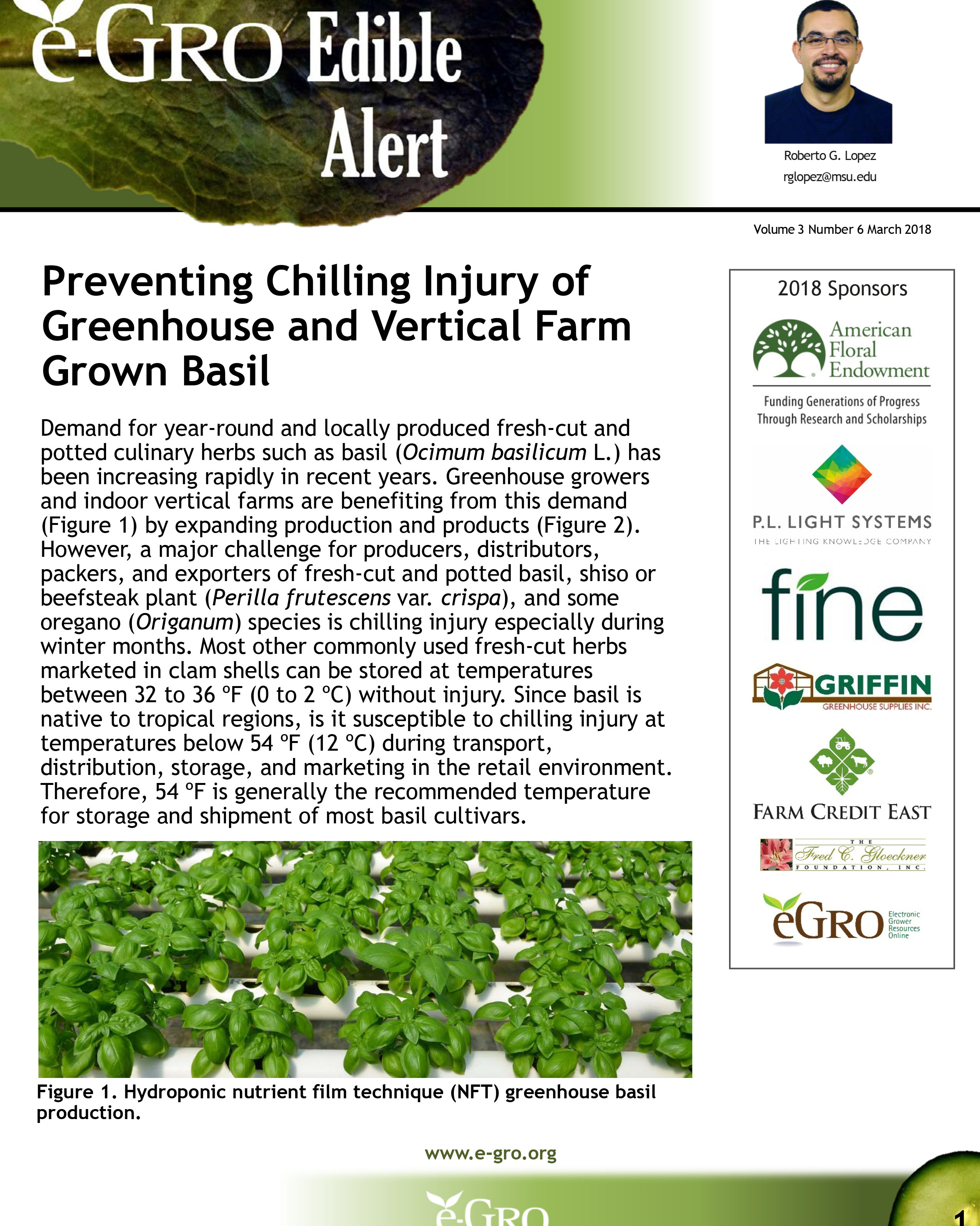 An example of MSU generated e-GRO Edible Alerts.