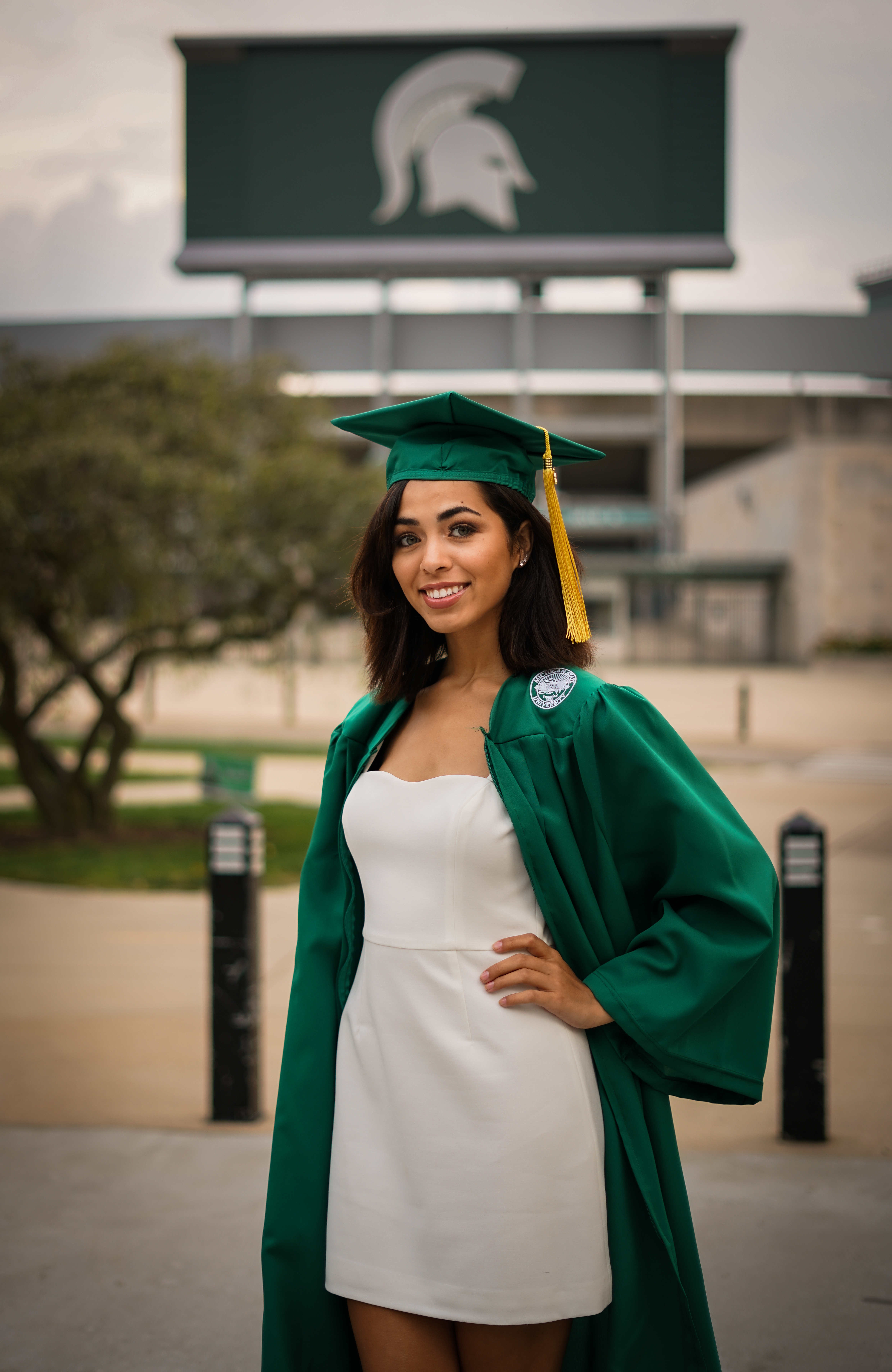 Ashley-Prince-MSU-cap-gown-Spartan-Stadium