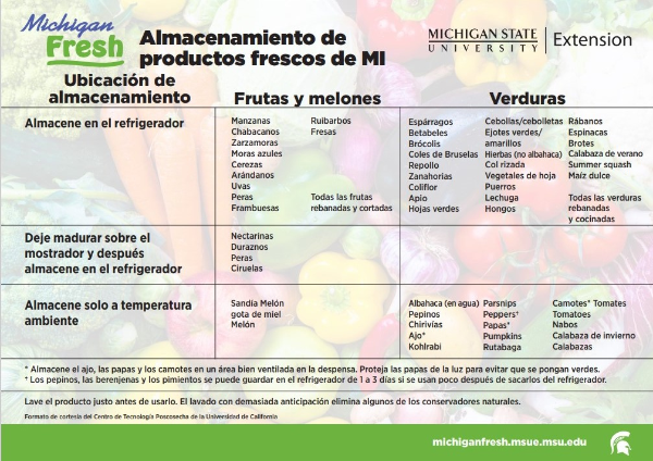 Storing Michigan Fresh Produce document photo.