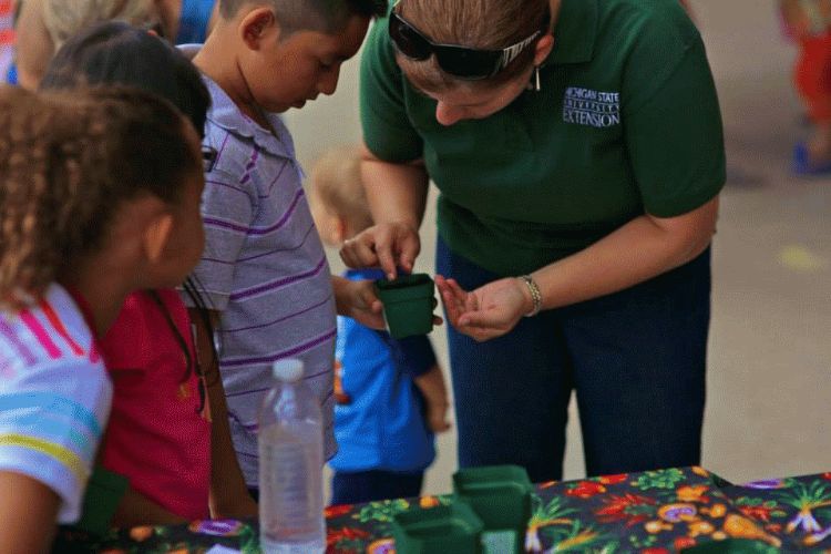 There were many learning opportunites for children at Kids Day at the Grand Rapids Downtown Market in 2013. Photo courtesy of Kendra Wills.