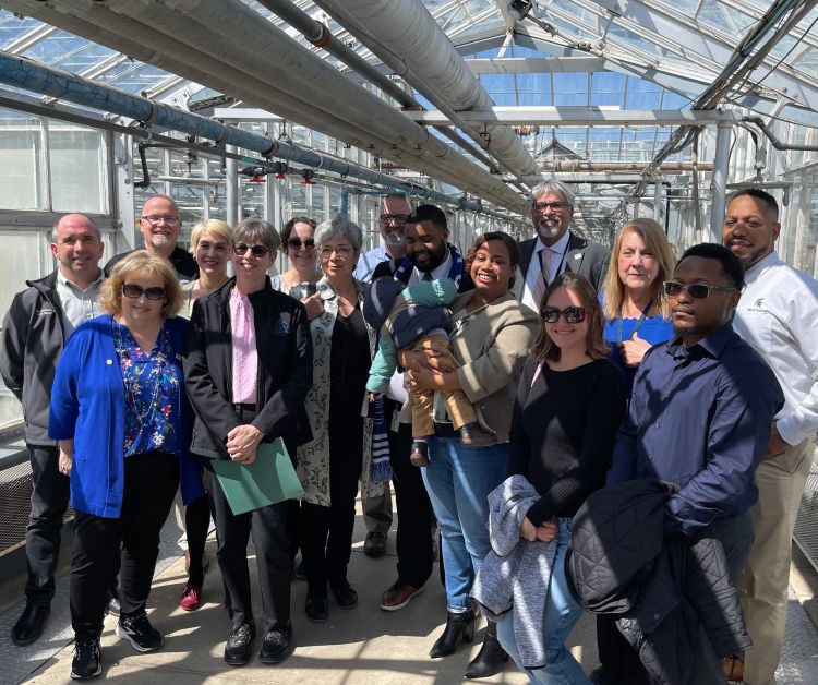 Michigan legislators, staff and guests visited Michigan State University to tour agriculture and natural resources facilities and learn about the impact of MSU AgBioResearch and MSU Extension faculty and programming.