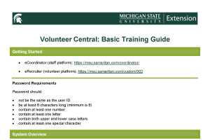 Volunteer Central: Basic Training Guide - Organizational Development