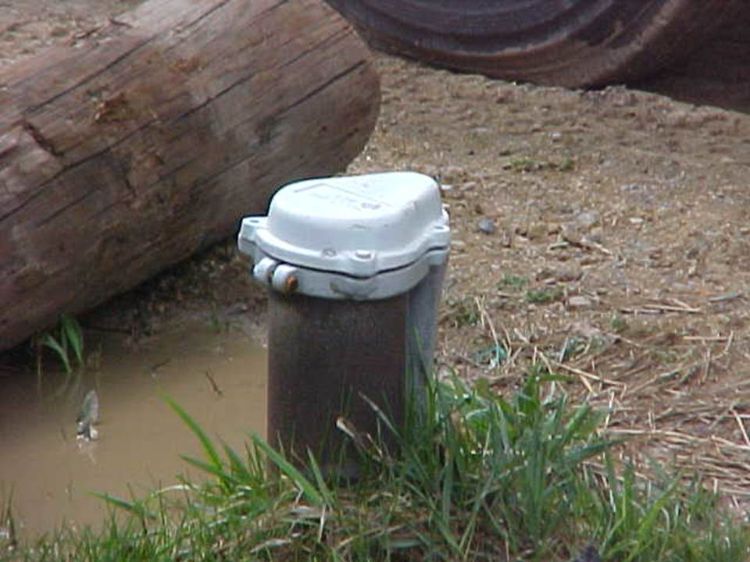 Receding flood waters continue to impact a residential water well. Photo credit: Michigan Department of Environmental Quality l MSU Extension