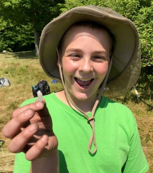 Owen Nettleton on Grand Island for the Archeological Dig. Photo by Eric Drake.