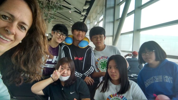 Six Korean delegates after an extra day in Michigan, waiting for their flight back to Korea.