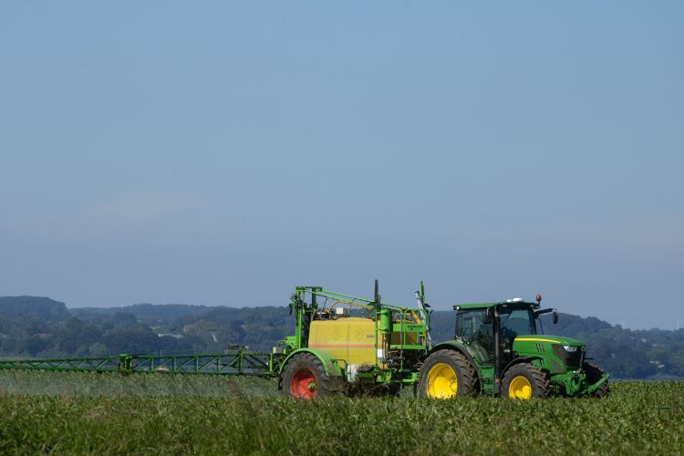 tractor in farm field  for decorative purposes only