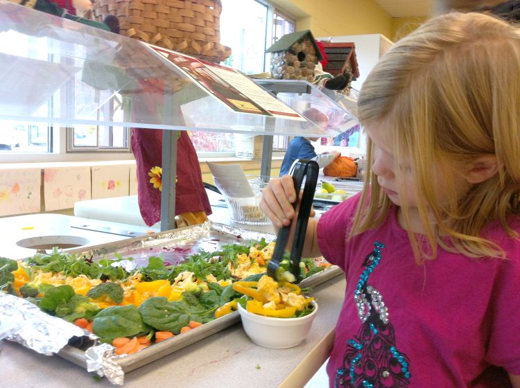 Rainbow Salad Day at one of Michigan Land Use Institute’s farm to school partner schools. (Photo courtesy of MLUI).