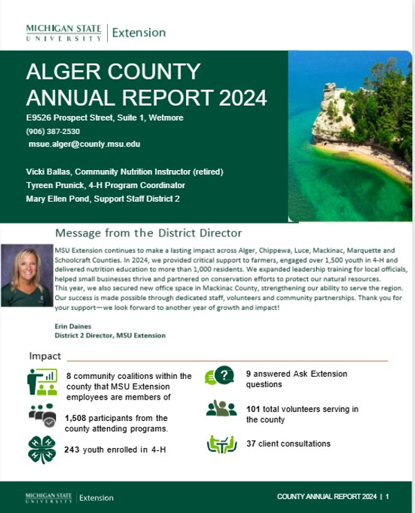 Cover of 2024 Alger County Annual Report