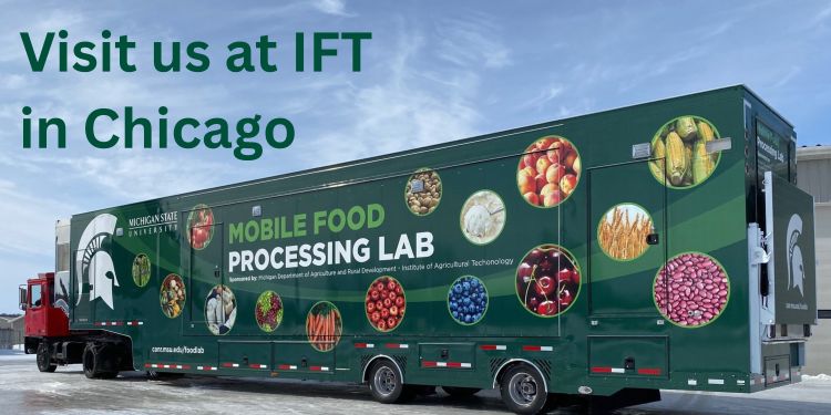 Picture of a transport trailer mobile food processing lab.