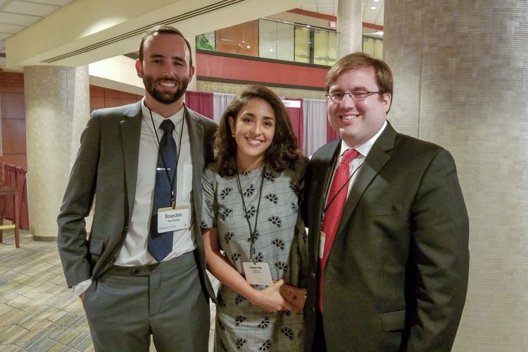 The winning AFRE team of Braeden Van Deynze, Stephen Morgan, and Samantha Padilla