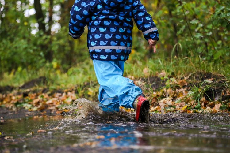 There are a lot of opportunities for play and learning when it's raining outside.