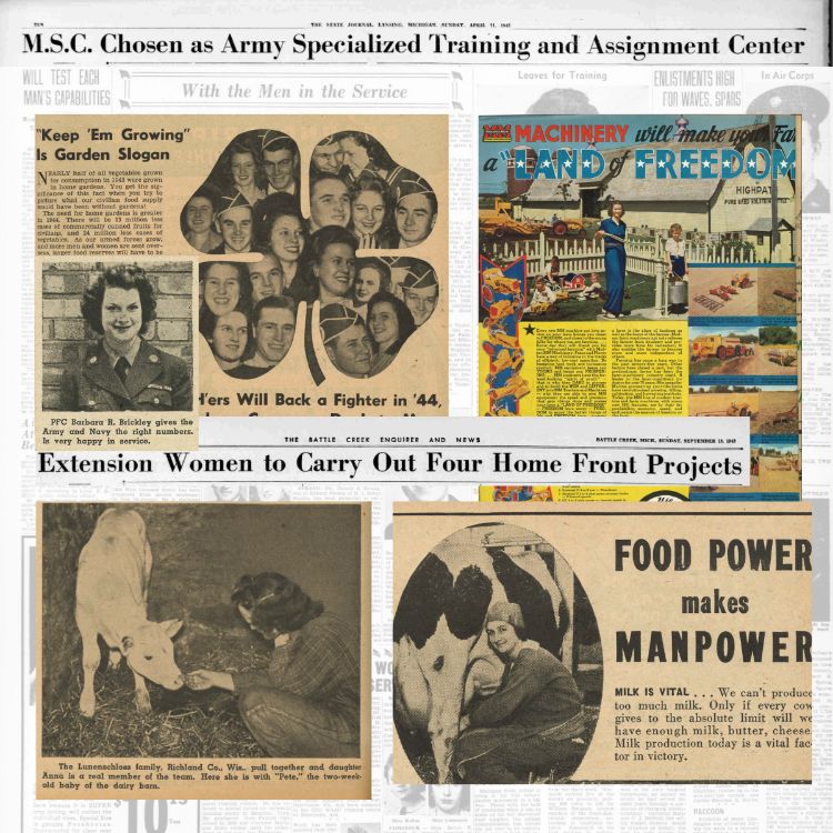 Women and youth are featured in 1940s print publications, working on their farms and in their communities.