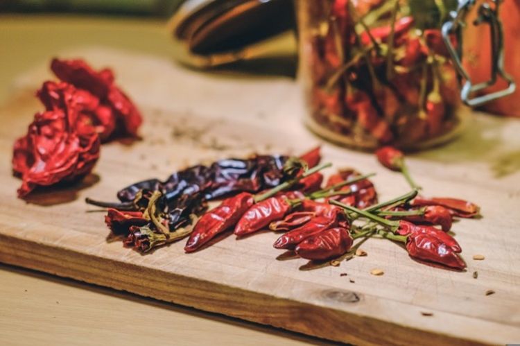 Photo of dried chile peppers