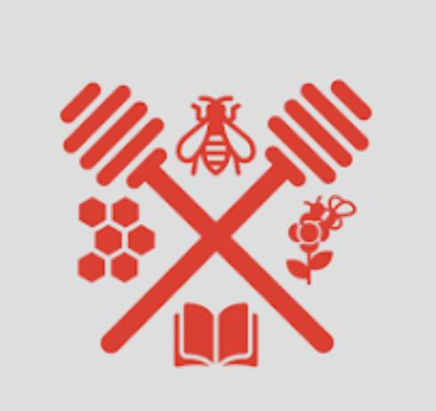 Great Plains Master Beekeeping logo with honey dipper, bee, comb, flower, and book icons.