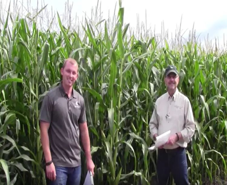 Phil Durst, MSU Extension, discusses corn silage hybrid quality measures with Christian Tollini.