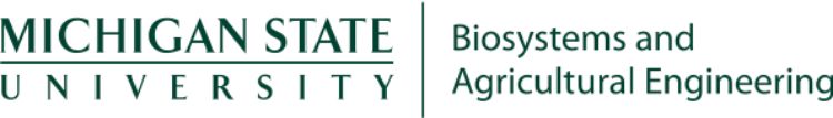 Logo: Michigan State University, Biosystems and Agricultural Engineering