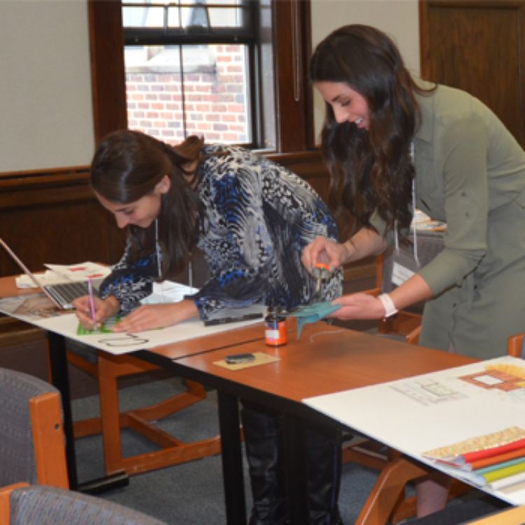 Interior Design students working on a project at the IDSO Design Charrette