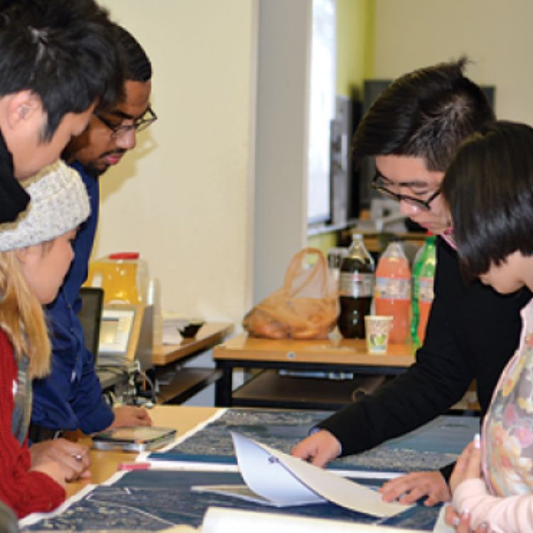 Landscape Architecture students in studio.