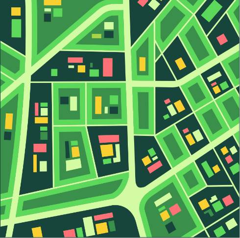 green and multicolored grid