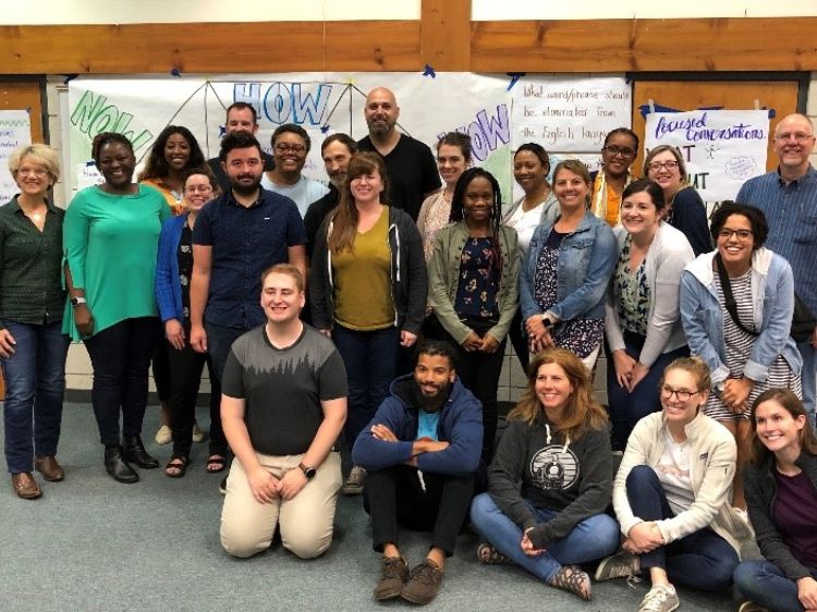 Graduates of the Facilitative Leadership training gather for photo