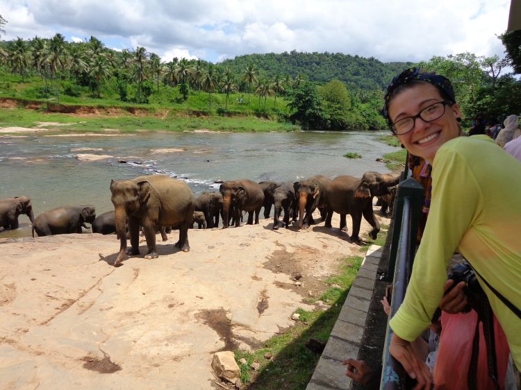 Alex Harakas overlooking the river at the Pinnewalla Elephant Orphanage (2013).