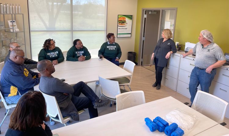 North Carolina A&T visiting faculty visits MSU Food Processing Innovation Center.