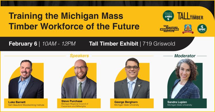 Tall Timber exhibition programming flyer for 