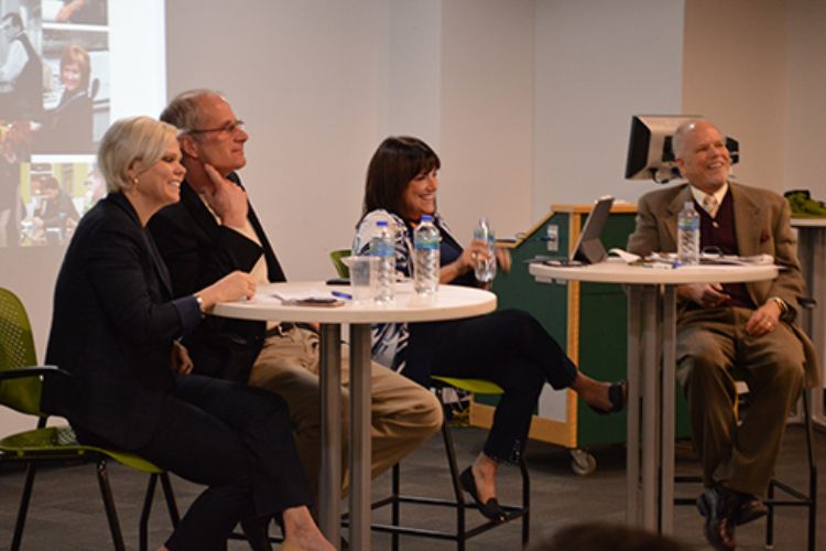 Image of the speakers sitting at the panel during the SPDC Industry Seminar Series.