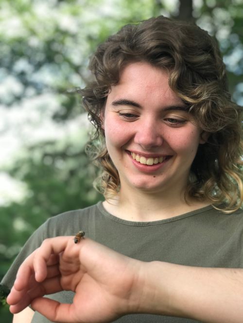 Megan with honey bee