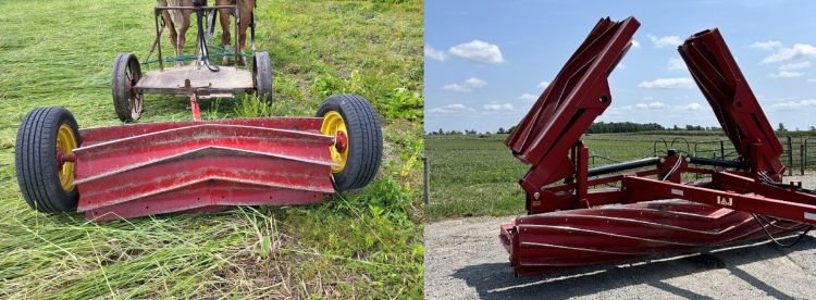 two red crimper attachments side by side