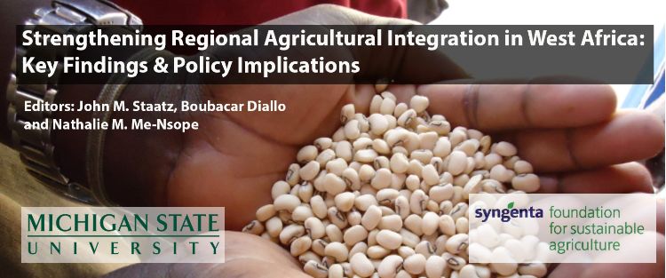 Banner for book release: Strengthening Regional Agricultural Integration in West Africa: Key Findings & Policy Implications