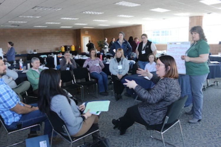 Teachers gather to discuss common interests in place-based education during a recent professional development session. Photo: Brandon Schroeder, Michigan Sea Grant