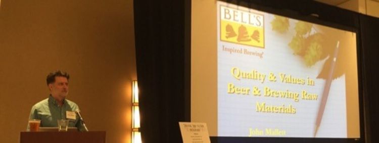 Keynote speaker, John Mallett (Bell’s Brewery), discusses “Quality and Values in Beer and Brewing Raw Materials” at the 3rd annual Great Lakes Hop & Barley Conference in Detroit, MI. Photo credit: Rob Sirrine