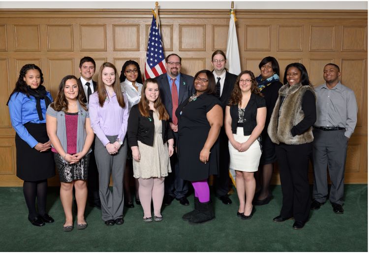 A group of students standing together posing for a picture