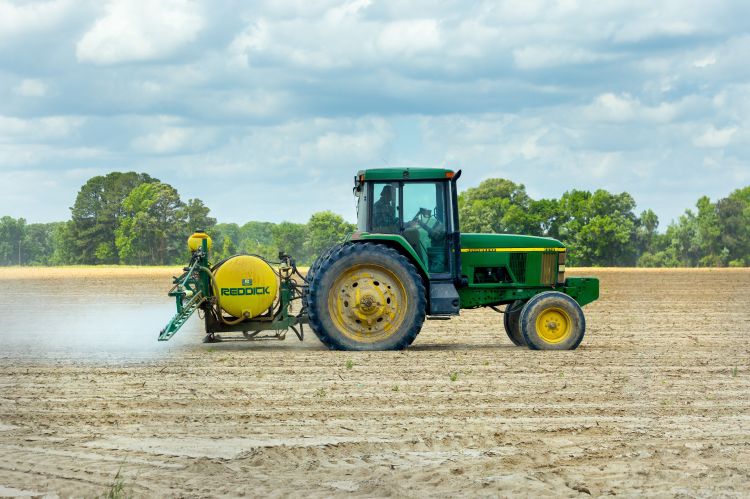 Tractor in field.