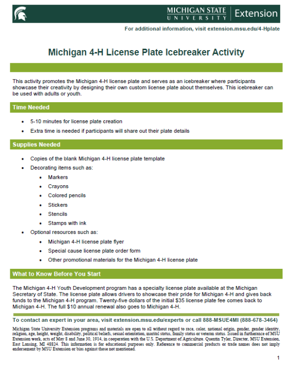 Thumbnail image of license plate icebreaker activity.