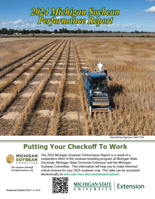 Front cover of 2024 Michigan Soybean Performance Report