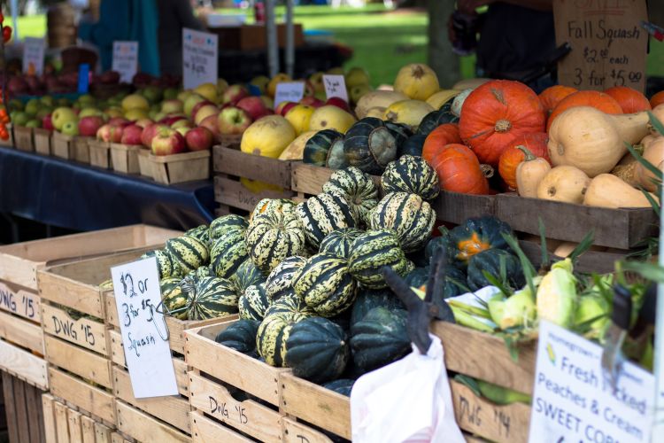 Produce at a farmers market