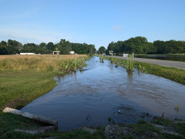 a flooded ditch