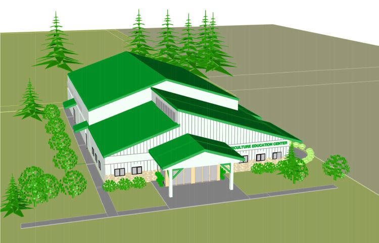 A rendering of the SVREC Agricultural Education Center. Illustration by Daniel Walter.
