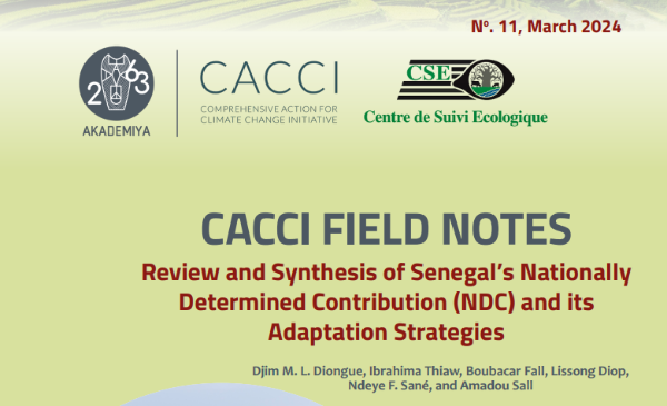 CACCI Report #11: Review and Synthesis of Senegal’s Nationally Determined Contribution (NDC) and its Adaptation Strategies