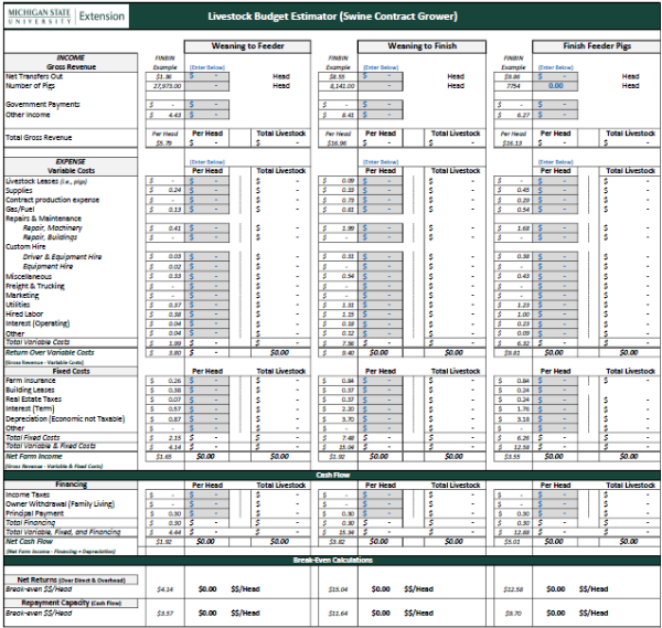 Front page of decision tool.