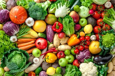 Various fruits and vegetables.