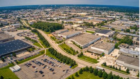 Aerial photo of Troy, Michigan.