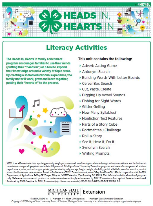 Full Literacy Activity Book cover page.